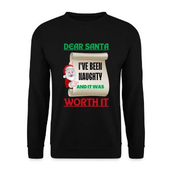 Dear Santa I've Been Naughty And It Was Worth It - Unisex Sweatshirt - black - Front - Alina (178cm) & Michal (187cm)