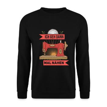 Ich geh dann mal nähen - Unisex Pullover - Schwarz - Vorne - Alina (178cm) & Michal (187cm)