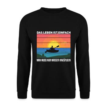 Kanu Kajak Boot Illustration - Unisex Pullover - Schwarz - Vorne - Alina (178cm) & Michal (187cm)