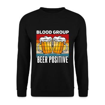 Groupe sanguin Bière Drôle de fête Dire - Sweat-shirt Unisexe - noir - Devant - Alina (178cm) & Michal (187cm)