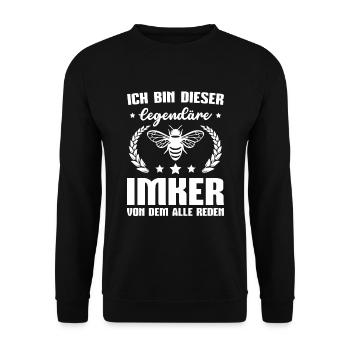 Bienenzucht Honig Biene Imker - Unisex Pullover - Schwarz - Vorne - Alina (178cm) & Michal (187cm)