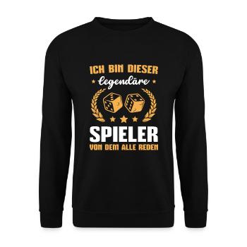 Würfeln Gesellschaftsspiele Hobby Brettspiele - Unisex Pullover - Schwarz - Vorne - Alina (178cm) & Michal (187cm)