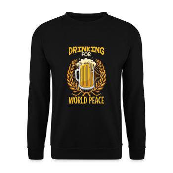 Boire pour la paix dans le monde - Sweat-shirt Unisexe - noir - Devant - Alina (178cm) & Michal (187cm)