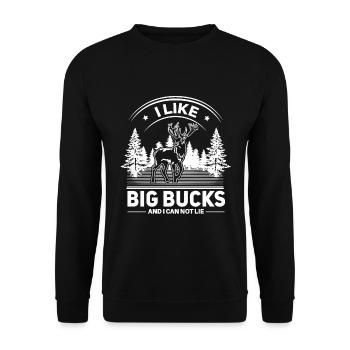 I like big bucks and I can not lie - Unisex Pullover - Schwarz - Vorne - Alina (178cm) & Michal (187cm)
