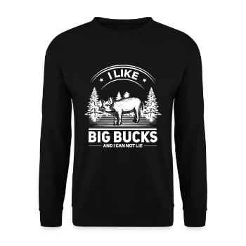 I like big bucks and I can not lie - Unisex Pullover - Schwarz - Vorne - Alina (178cm) & Michal (187cm)