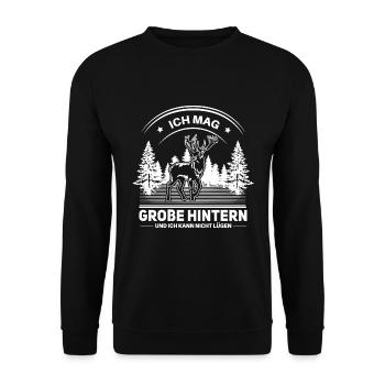Witziger Jäger & Förster Jagd Spruch - Unisex Pullover - Schwarz - Vorne - Alina (178cm) & Michal (187cm)