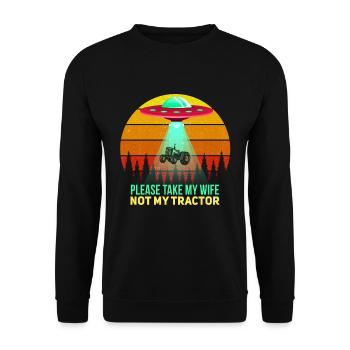 Drôle d’agriculteur Fermier Disant Motif - Sweat-shirt Unisexe - noir - Devant - Alina (178cm) & Michal (187cm)