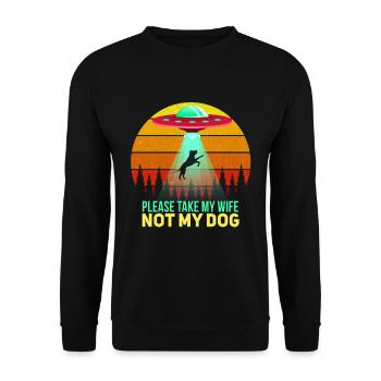 Witziges Hunde Hundehalter Spruch Motiv - Unisex Pullover - Schwarz - Vorne - Alina (178cm) & Michal (187cm)