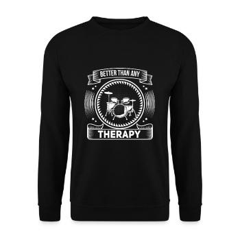 Cooles Schlagzeug Schlagzeuger Motiv - Unisex Pullover - Schwarz - Vorne - Alina (178cm) & Michal (187cm)