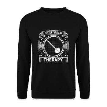 Witziges Banjospieler Banjo Instrument - Unisex Pullover - Schwarz - Vorne - Alina (178cm) & Michal (187cm)