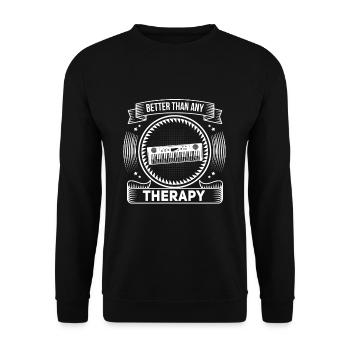 Witziges Keyboarder Keyboard Spruch - Unisex Pullover - Schwarz - Vorne - Alina (178cm) & Michal (187cm)
