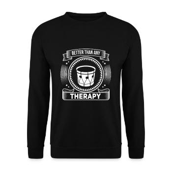 Witziges Trommler Trommel Spruch Motiv - Unisex Pullover - Schwarz - Vorne - Alina (178cm) & Michal (187cm)