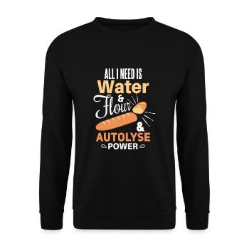 Cooles Brot backen Bäcker Spruch Motiv - Unisex Pullover - Schwarz - Vorne - Alina (178cm) & Michal (187cm)