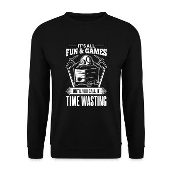 Cool Gold Digger Mineral Collector - Unisex Sweatshirt - black - Front - Alina (178cm) & Michal (187cm)