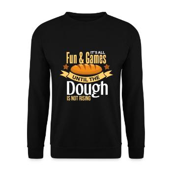 Cooles Brot backen Bäcker Spruch Motiv - Unisex Pullover - Schwarz - Vorne - Alina (178cm) & Michal (187cm)