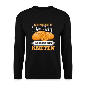 Cooles Brot backen Bäcker Spruch Motiv - Unisex Pullover - Schwarz - Vorne - Alina (178cm) & Michal (187cm)