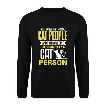 Witziges Katzen Haustier Spruch Design - Unisex Pullover - Schwarz - Vorne - Alina (178cm) & Michal (187cm)