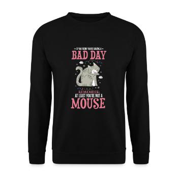 Witziges Katzen Haustier Spruch Design - Unisex Pullover - Schwarz - Vorne - Alina (178cm) & Michal (187cm)