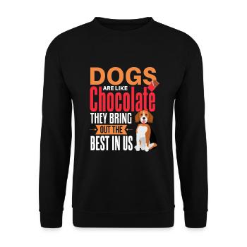 Cooler Hunde Haustier Spruch - Unisex Pullover - Schwarz - Vorne - Alina (178cm) & Michal (187cm)