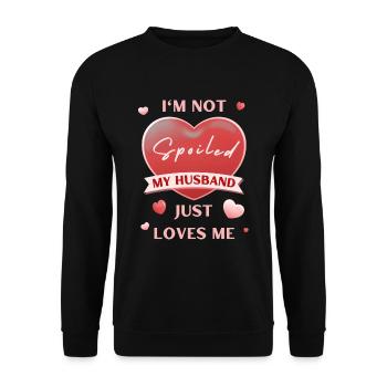 Je ne suis pas gâtée mon mari m’aime juste cœur rouge - Sweat-shirt Unisexe - noir - Devant - Alina (178cm) & Michal (187cm)