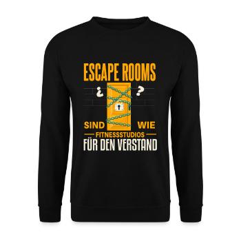 Cool Escape Room Dire Design - Sweat-shirt Unisexe - noir - Devant - Alina (178cm) & Michal (187cm)