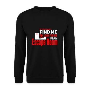 Cool Escape Room Dire Design - Sweat-shirt Unisexe - noir - Devant - Alina (178cm) & Michal (187cm)