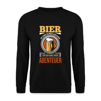 Witziges Bier Trinker Party Spruch Motiv - Unisex Pullover - Schwarz - Vorne - Alina (178cm) & Michal (187cm)