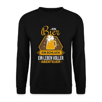 Witziges Bier Trinker Party Spruch Motiv - Unisex Pullover - Schwarz - Vorne - Alina (178cm) & Michal (187cm)