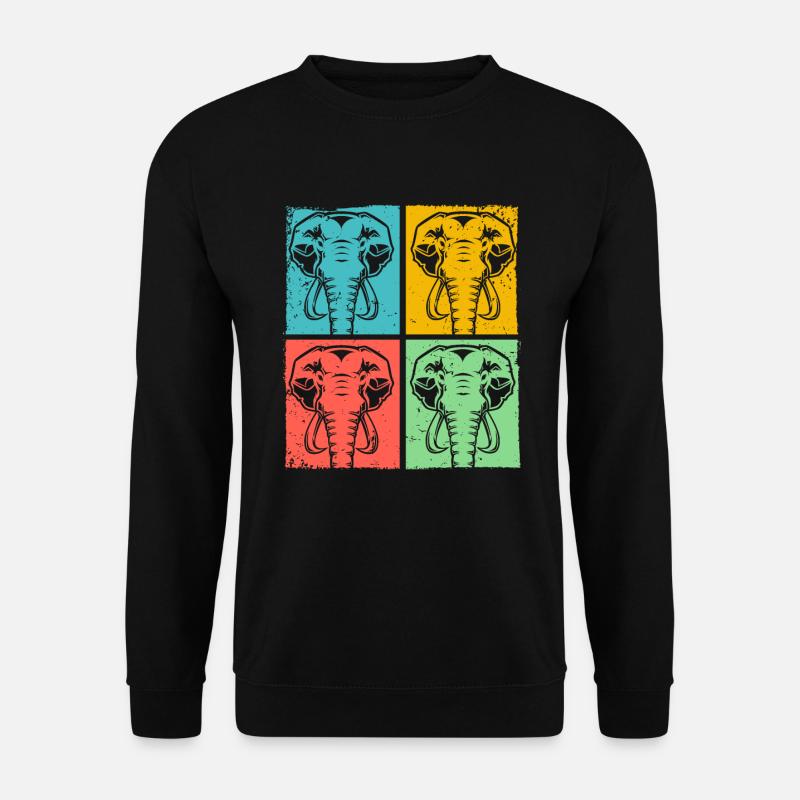 Elefant Pop Art Tier - Unisex Pullover - Schwarz