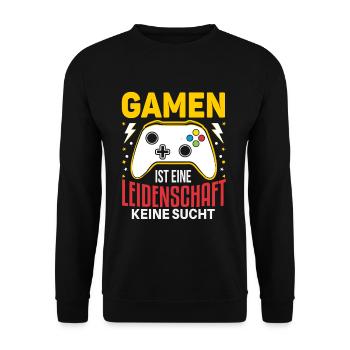 Cooles Gamer Zocker Spruch Design - Unisex Pullover - Schwarz - Vorne - Alina (178cm) & Michal (187cm)