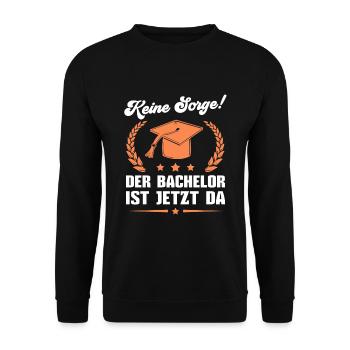 Bachelorprüfung bestanden Abschluss Bachelor - Unisex Pullover - Schwarz - Vorne - Alina (178cm) & Michal (187cm)