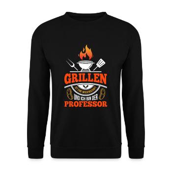 Cooler Griller Barbeque Grillen Spruch - Unisex Pullover - Schwarz - Vorne - Alina (178cm) & Michal (187cm)