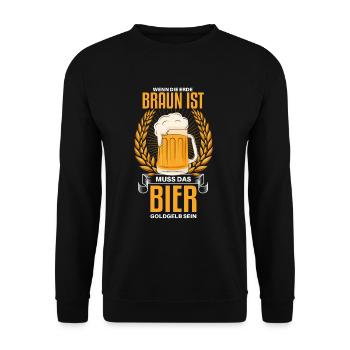 Witziger Landwirt und Bier Spruch - Unisex Pullover - Schwarz - Vorne - Alina (178cm) & Michal (187cm)