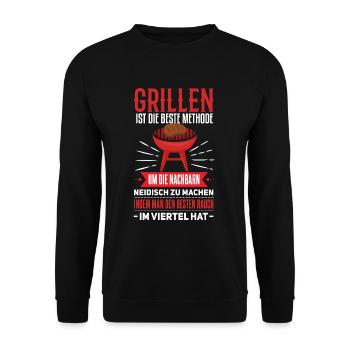 Cooler Griller Barbeque Grillen Spruch - Unisex Pullover - Schwarz - Vorne - Alina (178cm) & Michal (187cm)