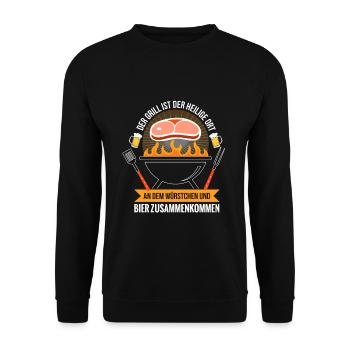 Cool Griller Barbeque Grilling Saying - Unisex Sweatshirt - black - Front - Alina (178cm) & Michal (187cm)