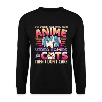 Funny video games gamer anime cats mom - Unisex Sweatshirt - black - Front - Alina (178cm) & Michal (187cm)