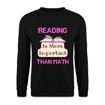 Lesen ist wichtiger als Mathe-liebendes Lesen - Unisex Pullover - Schwarz - Vorne - Alina (178cm) & Michal (187cm)