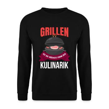 Cooler Griller Barbeque Grillen Spruch - Unisex Pullover - Schwarz - Vorne - Alina (178cm) & Michal (187cm)