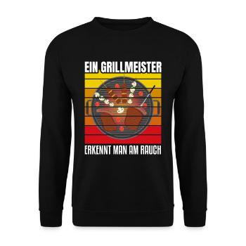 Cooler Griller Barbeque Grillen Spruch - Unisex Pullover - Schwarz - Vorne - Alina (178cm) & Michal (187cm)