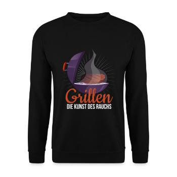 Cooler Griller Barbeque Grillen Spruch - Unisex Pullover - Schwarz - Vorne - Alina (178cm) & Michal (187cm)