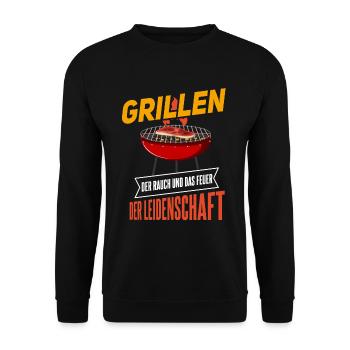 Cooler Griller Barbeque Grillen Spruch - Unisex Pullover - Schwarz - Vorne - Alina (178cm) & Michal (187cm)