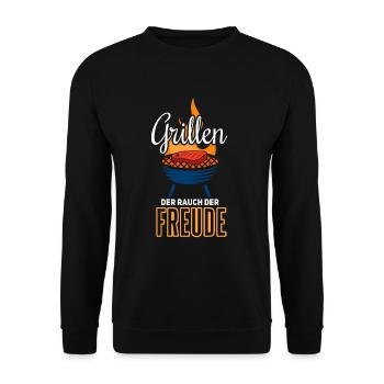 Cooler Griller Barbeque Grillen Spruch - Unisex Pullover - Schwarz - Vorne - Alina (178cm) & Michal (187cm)