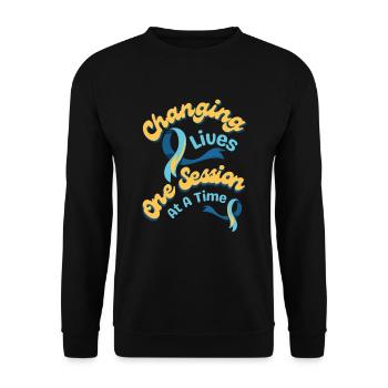 Changing Lives One Session At A Time Behavior Tech - Unisex Sweatshirt - black - Front - Alina (178cm) & Michal (187cm)