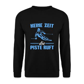 Wintersport Skipiste Skifahren Wintersportler - Unisex Pullover - Schwarz - Vorne - Alina (178cm) & Michal (187cm)