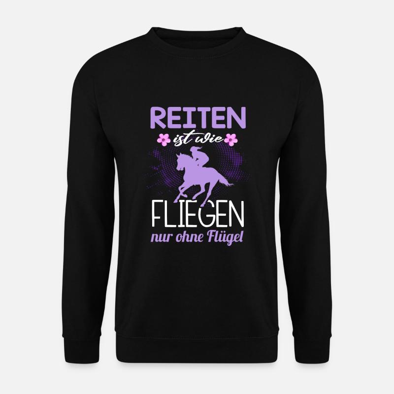 Süßes Pferde Pferdespruch Motiv - Unisex Pullover - Schwarz