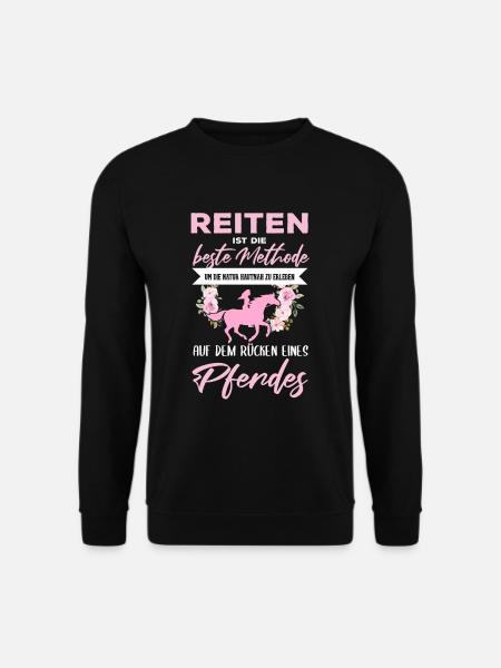 Süßes Pferde Pferdespruch Motiv - Unisex Pullover - Schwarz