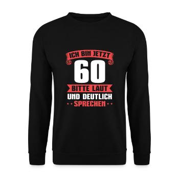 60er Papa 60. Geburtstag Geschenk - Unisex Pullover - Schwarz - Vorne - Alina (178cm) & Michal (187cm)