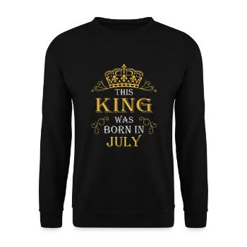 This king was born in July – July - Unisex Sweatshirt - black - Front - Alina (178cm) & Michal (187cm)