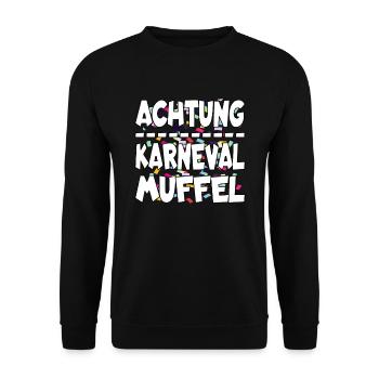 Karneval Muffel Fasnet Fasching Kostüm Ideen - Unisex Pullover - Schwarz - Vorne - Alina (178cm) & Michal (187cm)