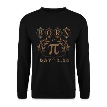 Born On Pi Day March 14th Birthday Happy Pi Day - Unisex Sweatshirt - black - Front - Alina (178cm) & Michal (187cm)